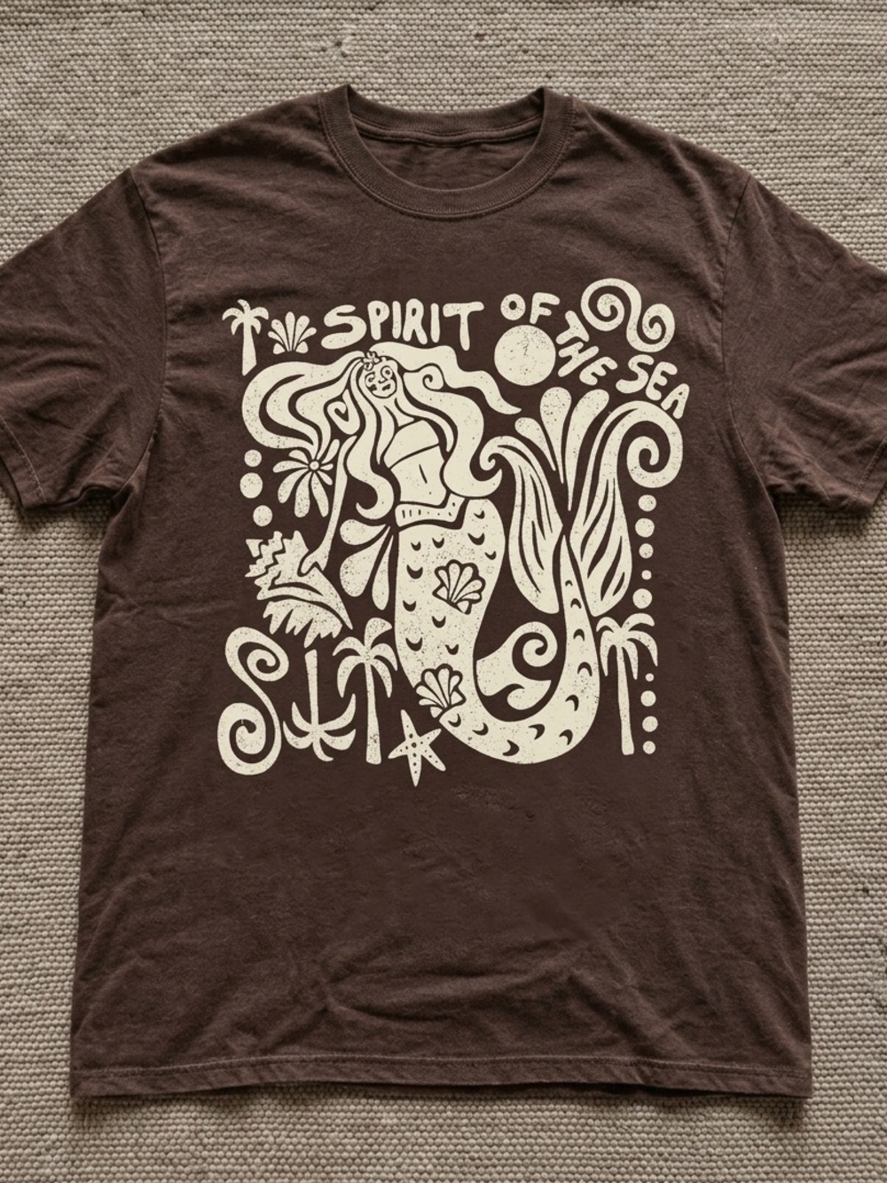 Spirit of the Sea Mermaid Shirt, Boho Ocean Graphic Tee - Unisex Dark Chocolate